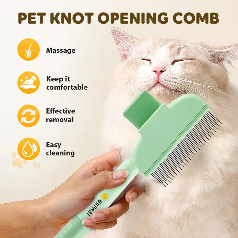 2-in-1 Grooming Comb with One-Click Release 🐾(Cats & Dogs)