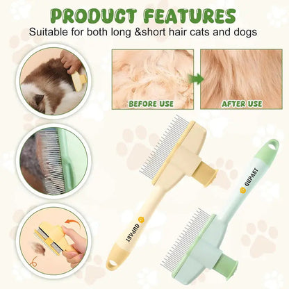 2-in-1 Grooming Comb with One-Click Release 🐾(Cats & Dogs)