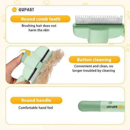 2-in-1 Grooming Comb with One-Click Release 🐾(Cats & Dogs)