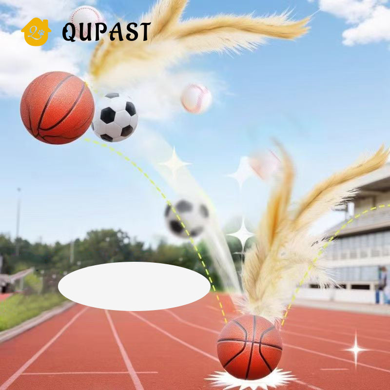 Cat Elastic Ball Feathered Badminton Rubber Ball Interactive Toy