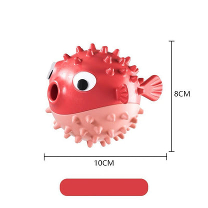 Dog toy bouncing fish food dispenser pet supplies