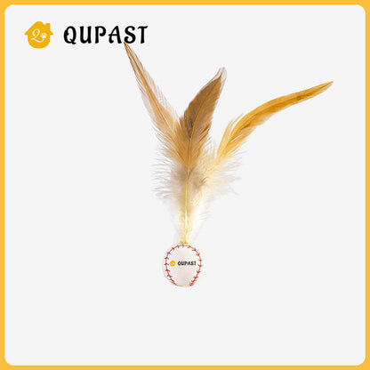Cat Elastic Ball Feathered Badminton Rubber Ball Interactive Toy