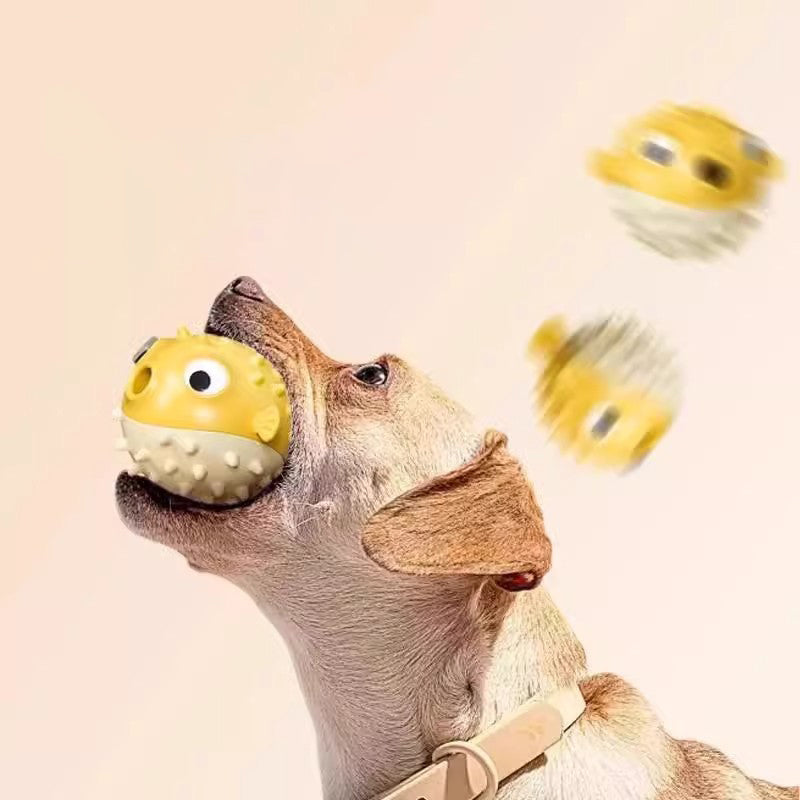 Dog toy bouncing fish food dispenser pet supplies