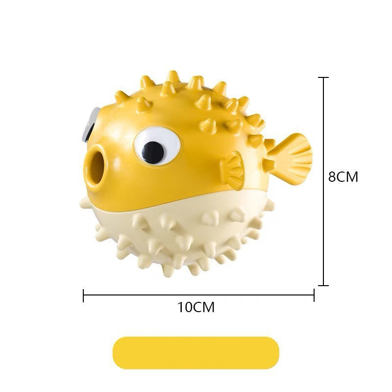 Dog toy bouncing fish food dispenser pet supplies